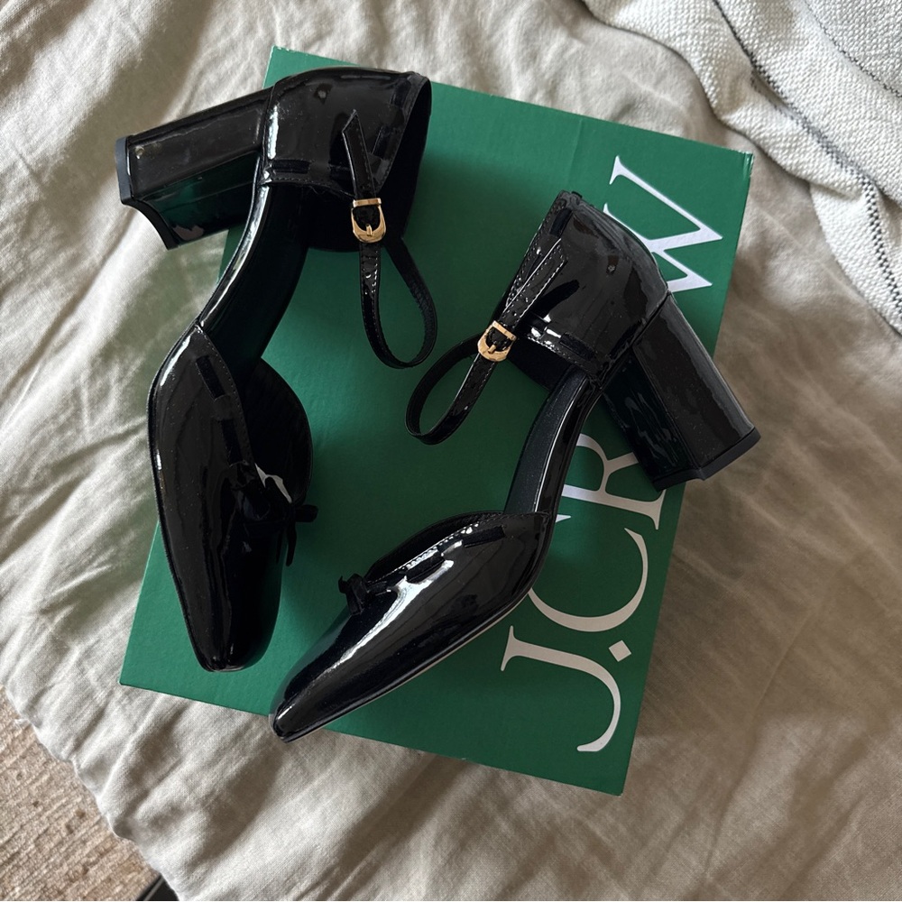 J. Crew Women's Black Patent Leather Heels NEW